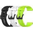 EEweca 3-Pack Silicone Bands for Garmin Forerunner 945 Smartwatch Replacement Strap (Black, White, Green)