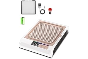 IEFUU Nail Dust Collector Cordless, Quiet & 4 Upgraded Powerful Vacuum Dust Fans Adjustable Speed,80W Dust Suction Machine for Acrylic Gel Nail Polish Manicure Pedicure Tool at Home or Salon Nail Tech-White