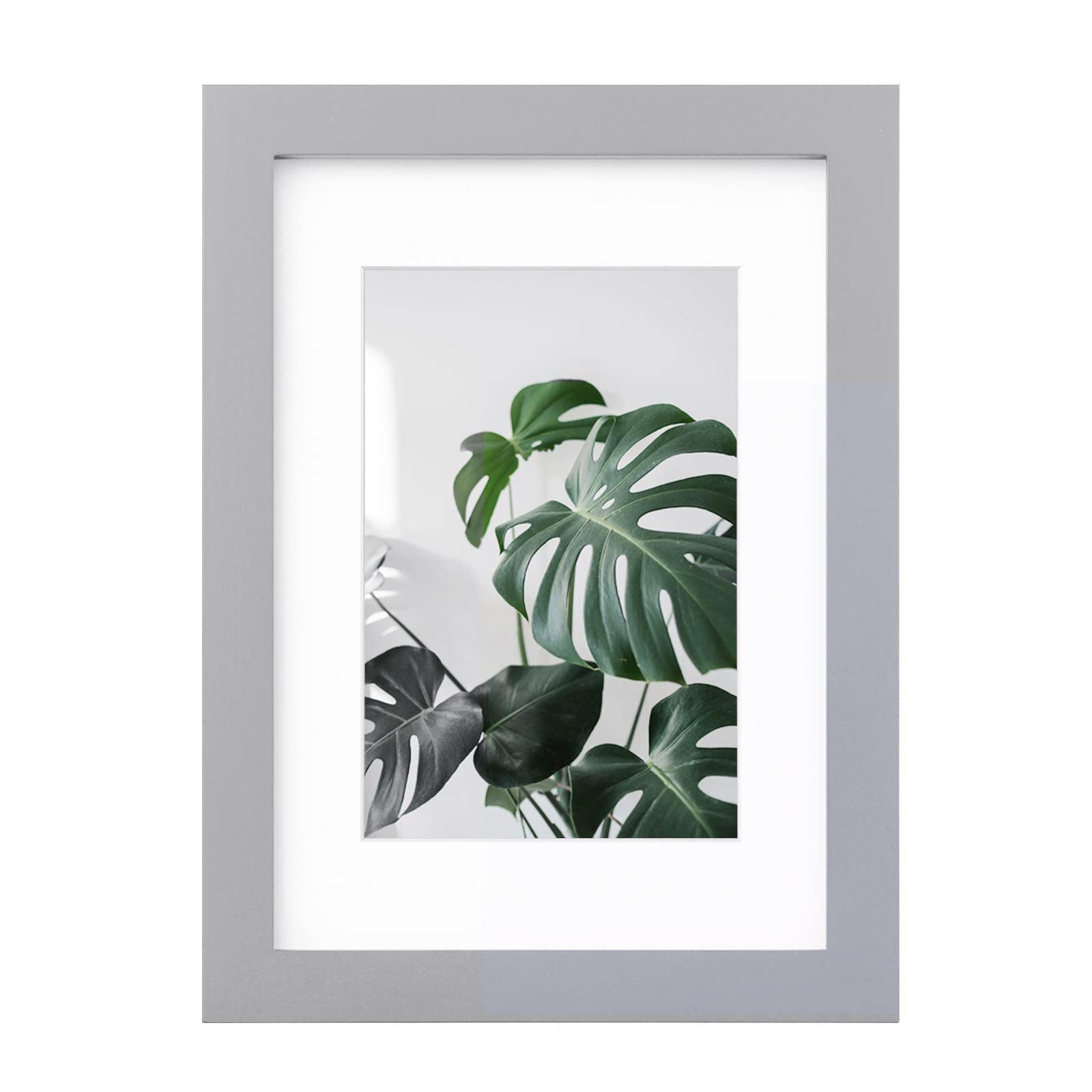 EGOFINE A5/21x14.8cm Photo Frame Light Gray - Made of Solid Wood for Table Top and Wall Mounting — image 1