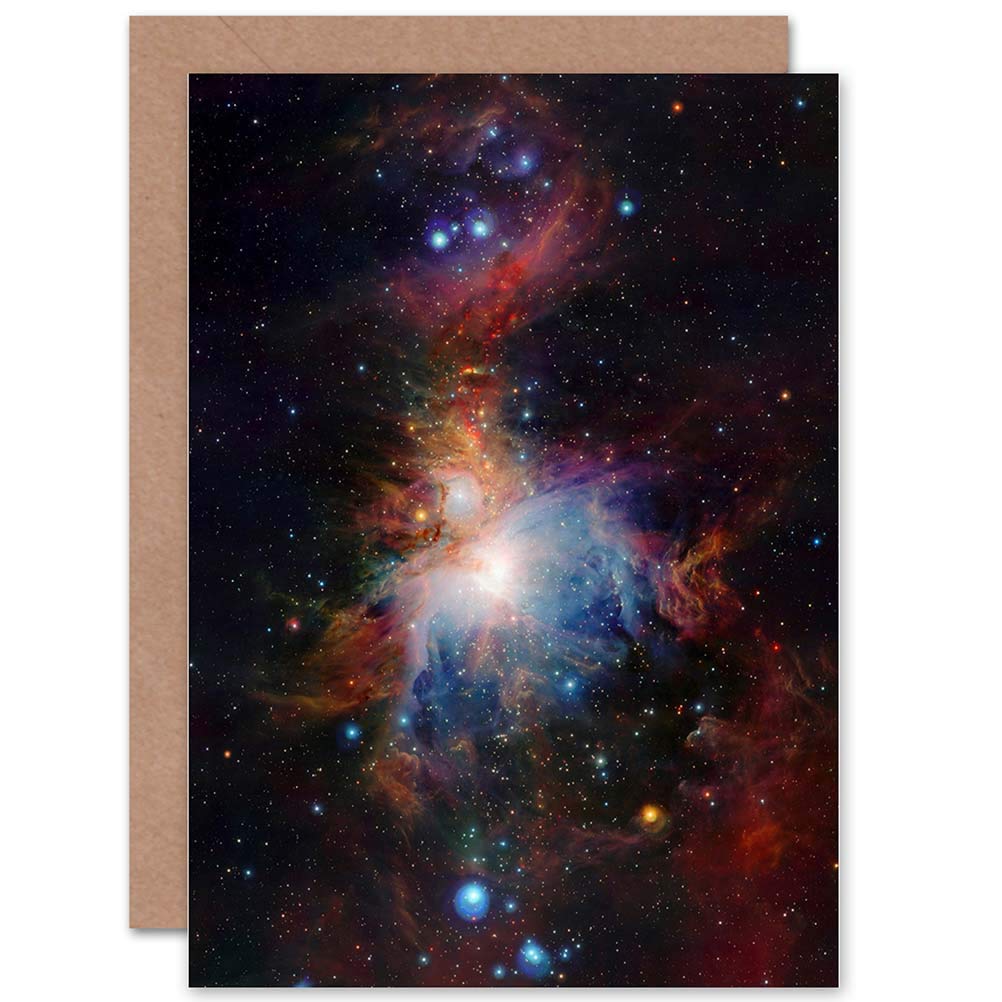 Wee Blue Coo Greeting Card Birthday Space Infrared View Orion Nebula