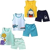 kolally Toddler Boys Clothes for Baby Boy Summer Outfits Sleeveless Tank Top and Shorts Set 1-4t