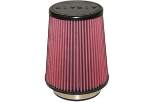 Airaid 700-458 Universal Clamp-On Air Filter: Round Tapered; 4 Inch (102 mm) Flange ID; 7 Inch (178 mm) Height; 7 Inch (178 mm) Base; 4.625 Inch (117 mm) Top
