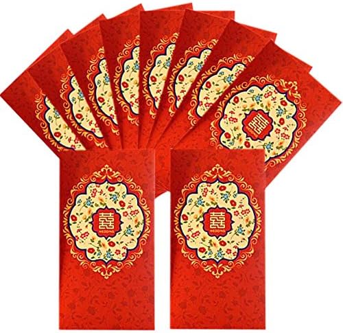 QHZHANG 50 Pcs Chinese Red Envelopes Hong Bao for Wedding (A-L)