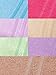 Taprilt Bamboo Rayon & Cotton, Small Hand Towel, Thin Style, Set of 7, (Pink, Yellow, Purple, Green, Acid Blue, Brown, Rose)