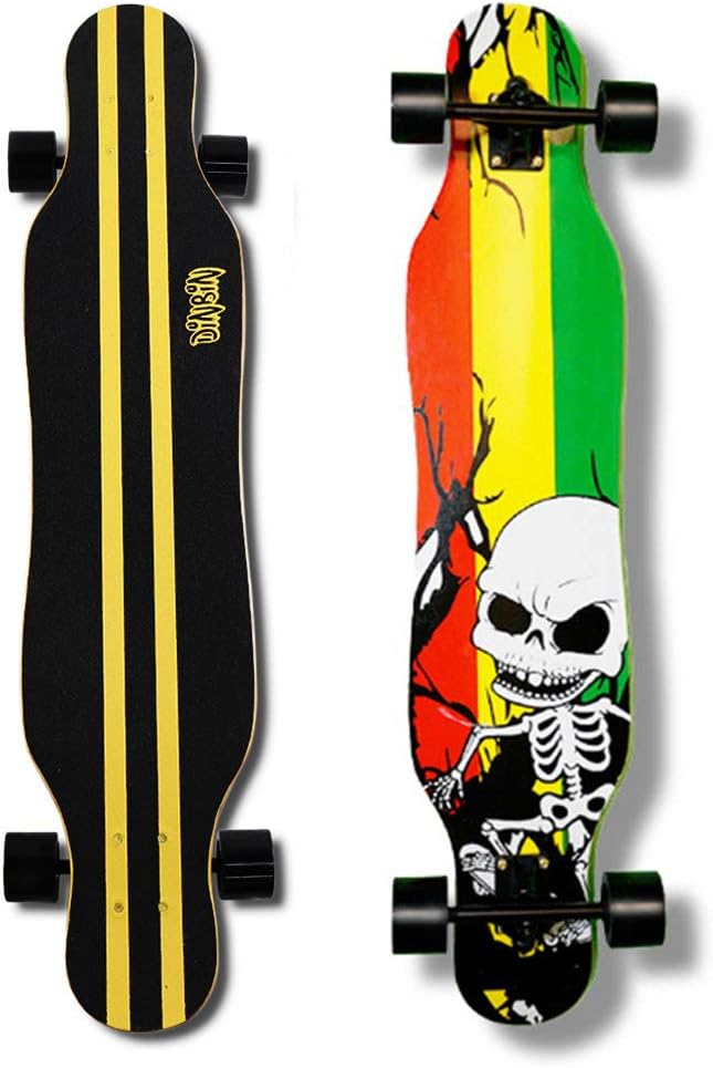 DINBIN 41 Inch Drop Through 8 Ply Maple Complete Longboards Skateboard Dancing,Cruising,Curving,Freeride Slide,Freestyle and Downhill Freestyle Cruiser for Teens or Adults