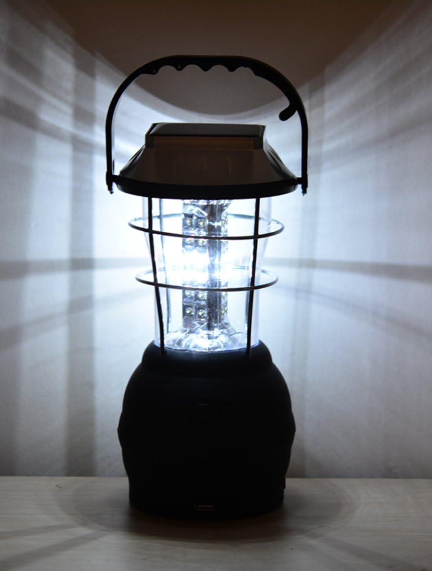 Wakrays 36 LED Super Bright Solar Powered Lantern for Outdoor Camping (Black)