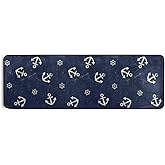 ALAZA Vintage Navy Anchor and Steering Wheel Runner Area Rug Non Slip Floor Mat for Hallway Entryway Living Room Bedroom Dorm