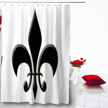 Amazon Com Ahawoso Shower Curtain 60 X72 Beige White Black Fleur