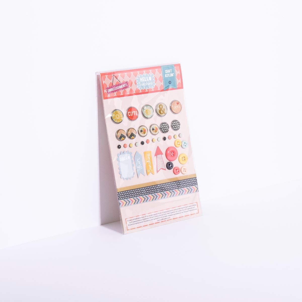 Craft Asylum 3 Hello Sunshine Collection Embellishment Set,