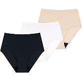 AIRCUTE Washable Absorbency Urinary Incontinence Underwear for Women High Waist Leak Proof Panties for Bladder Leakage 60ML, 3 Pack (Medium, Black-Beige-White)