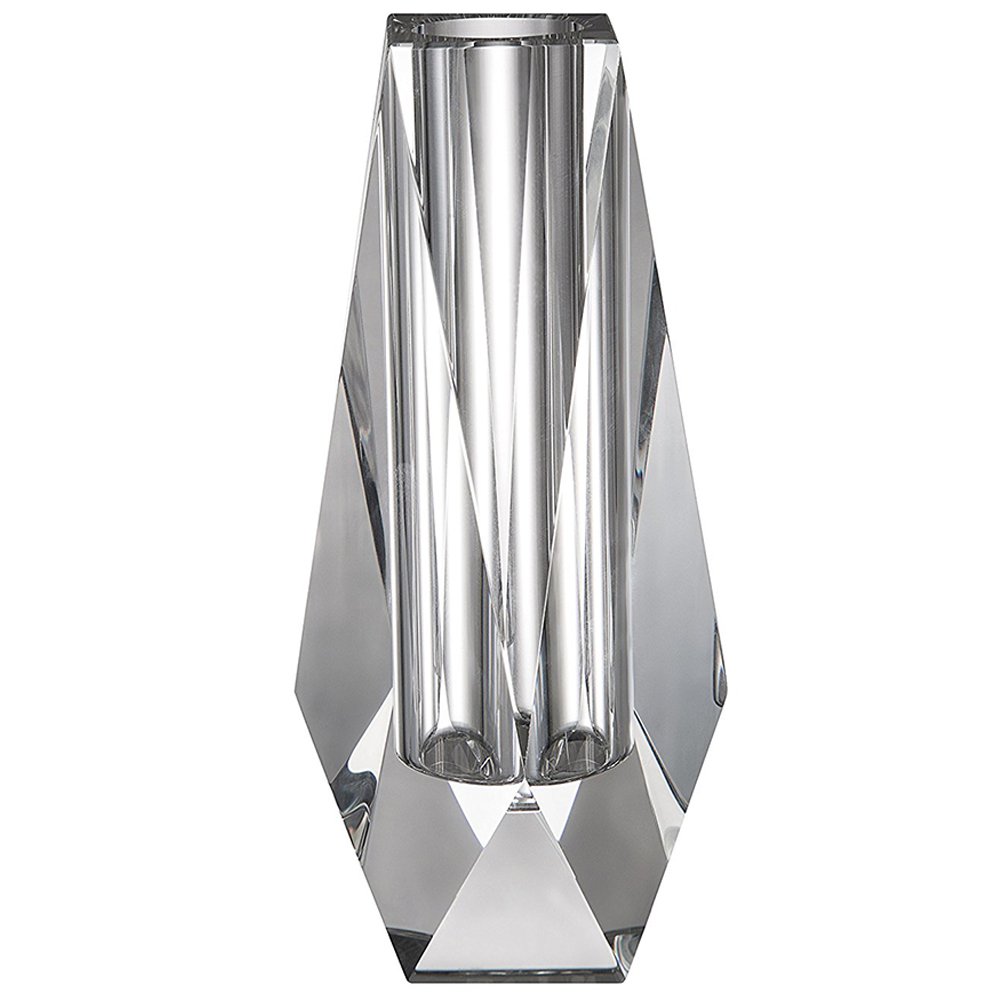 DONOUCLS Elegant Crystal Vases, Handcrafted Clear Flower Vase for Home Decor, Luxury Centerpiece for Wedding, Perfect for Roses, Tulips & Fresh