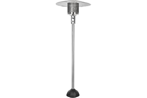 Fire Sense 61445 Natural Gas Patio Heater 45,000 BTU With Electric Ignition System CSA Approved For Commercial & Residential - Stainless Steel