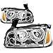 DNA MOTORING HL-OH-CHA05-4P-CH-AM Chrome Amber Headlights Compatible with 06-10 Dodge Charger