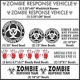 Zombie Outbreak Response Team - 17 Piece Black Vehicle Sticker / Decal kit - Car Truck New (Black)