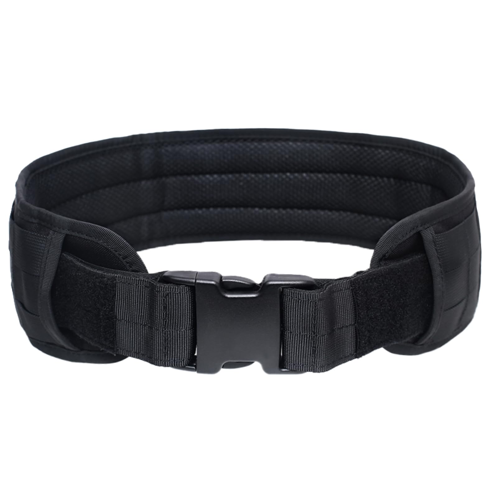 Azarxis Tactical Battle Belt Heavy Duty Molle Military Nylon Waist Belts Adjustable for Men Women Airsoft Shooting Paintball Hunting Outdoor Sports (Black)