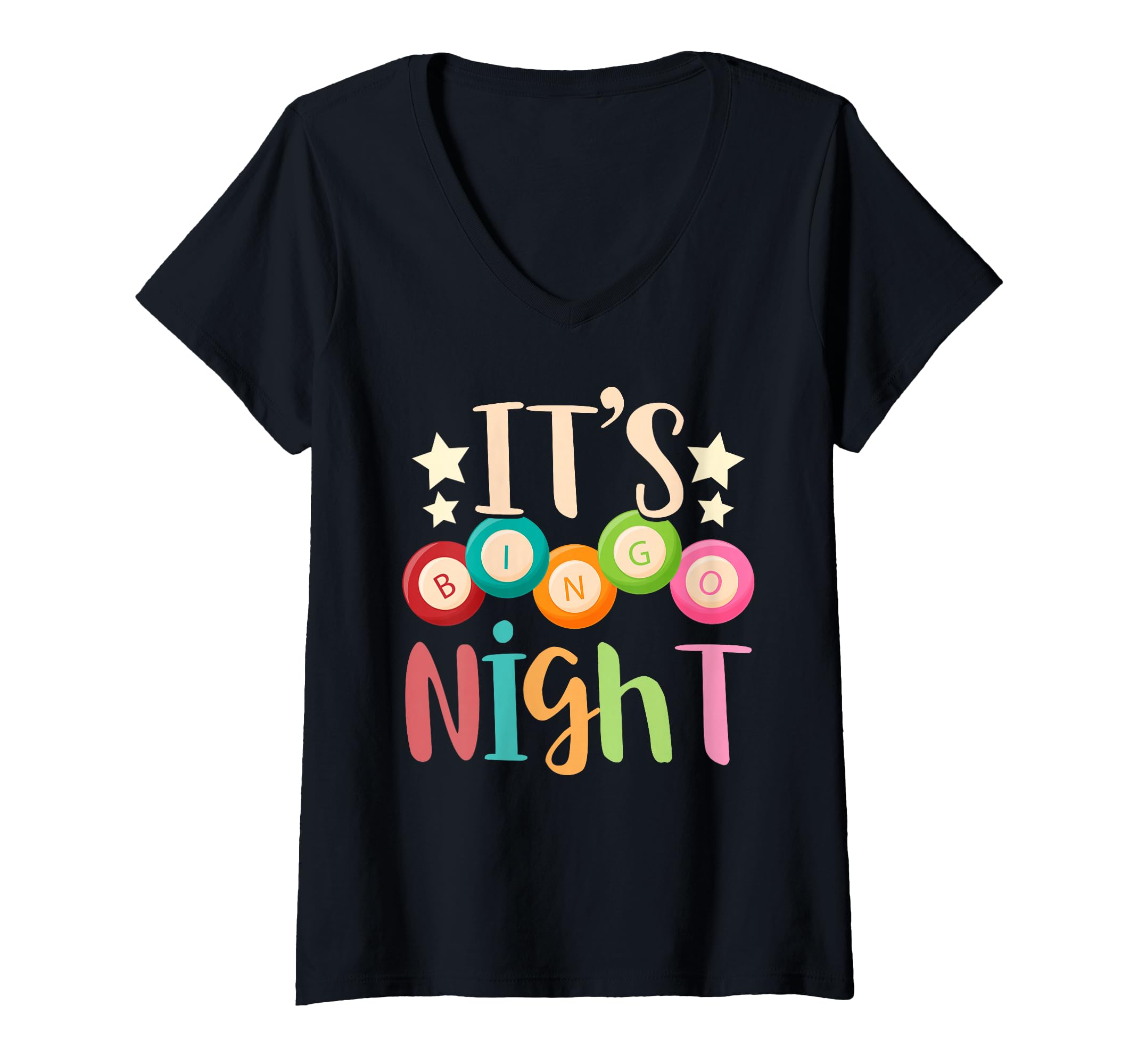 Womens Its Bingo Night Bingo Player Gift Gambling Lottery Bingo V-Neck T-Shirt