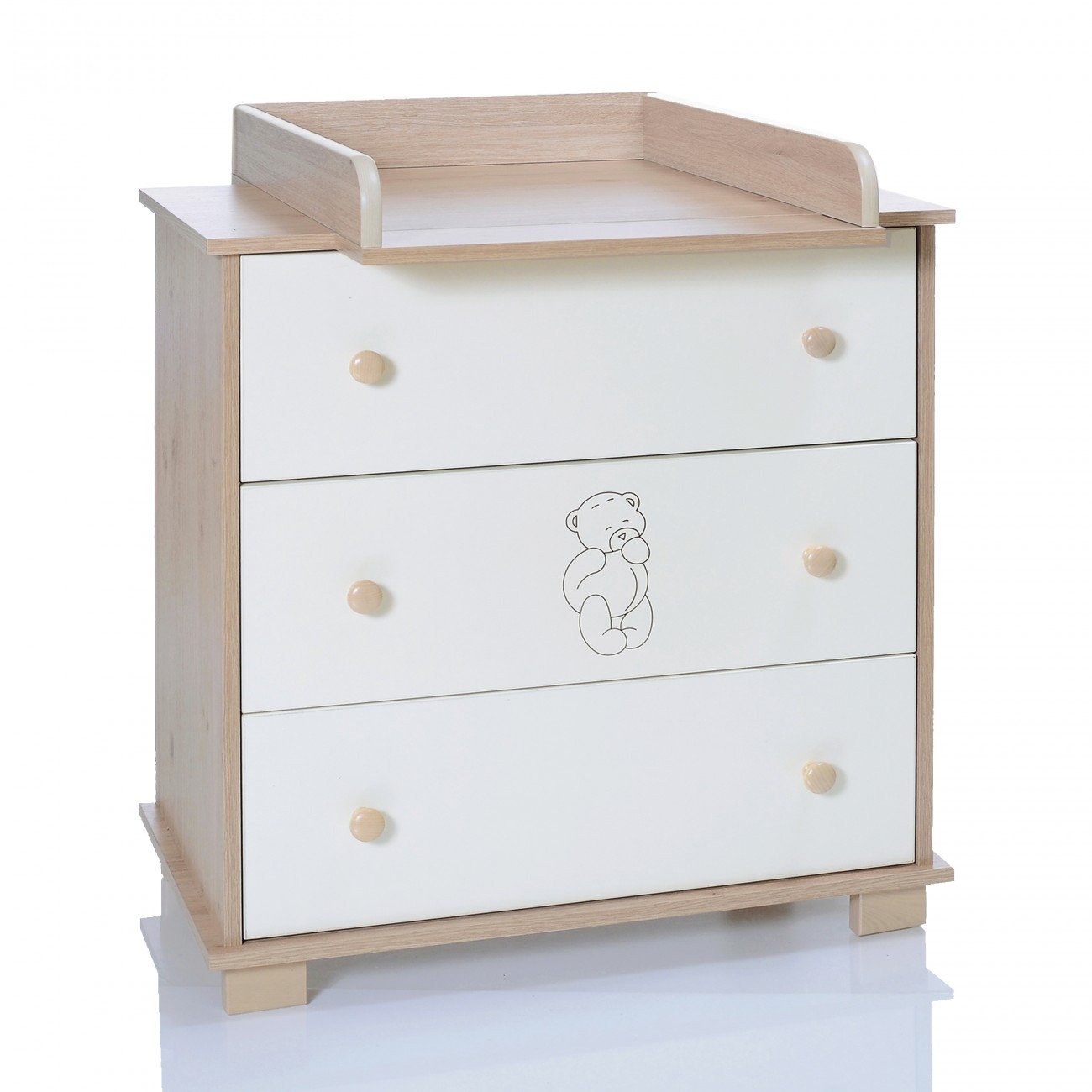 Baby Changing Chest Bear Nursery Furniture Changer Unit With 3
