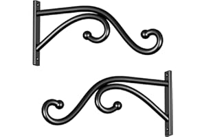 Qiuzido 8 Inch Plant Hanger Plant Hook - 2 Pack Metal Plant Bracket Wall Hooks, Modern Designfor Hanging Flower Basket, Lanterns, Bird Feeder, Wind Chimes Indoor & Outdoor.