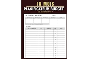 Planificateur Budget Francais: 18 Mois Planificateur mensuel, hebdomadaire et quotidien pour une Gestion Optimale des Finance