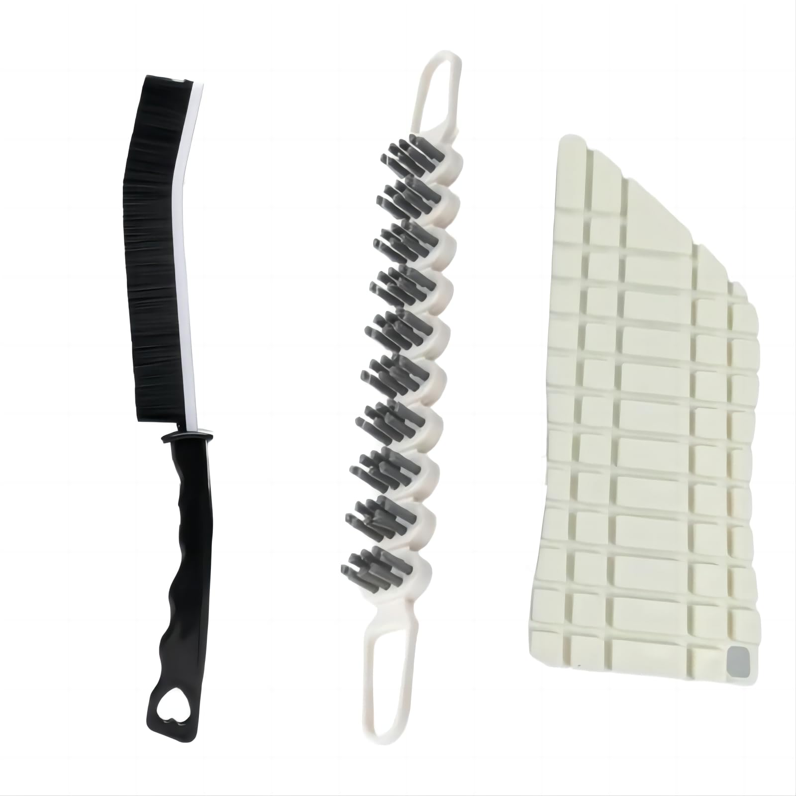 3 Pcs Hard Bristle Crevice Cleaning Brush Multifunctional Gap Cleaning Brush Cleaning Tool for Household Use Bendable Curved Corner Brush Cleaner Scrub Grout for Bathroom Kitchen 3 Types