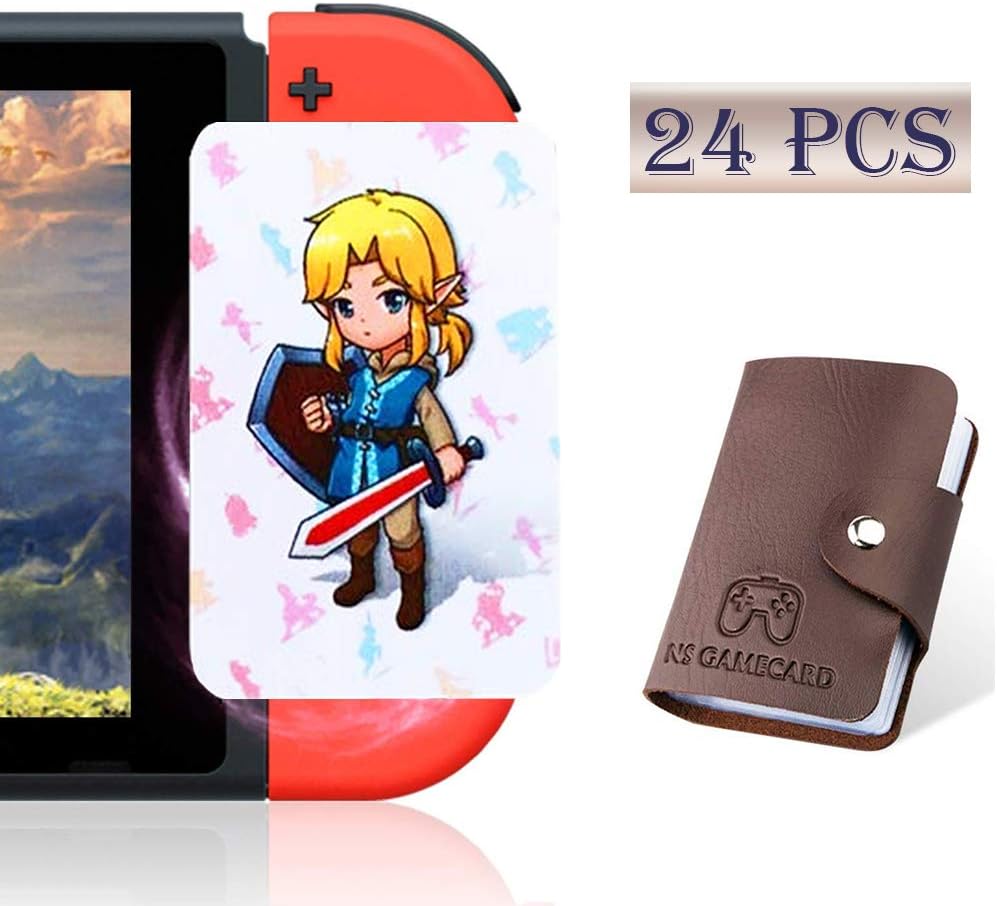 [Newest Standard Version] 24 Pcs with Zelda Link's Awakening Botw NFC Cards for The Legend of Zelda Breath of The Wild Switch/Wii U- 24 Pcs (Not Official Amiibo) with Card Holder: Home Audio & Theater