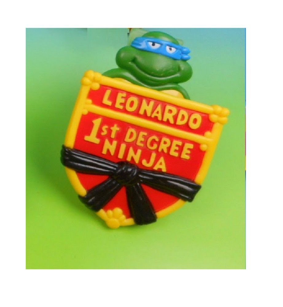 Leonardo Ist Degree Ninja Rad Badge Teenage Mutant Ninja Turtles TMNT Burger King Meal Toy