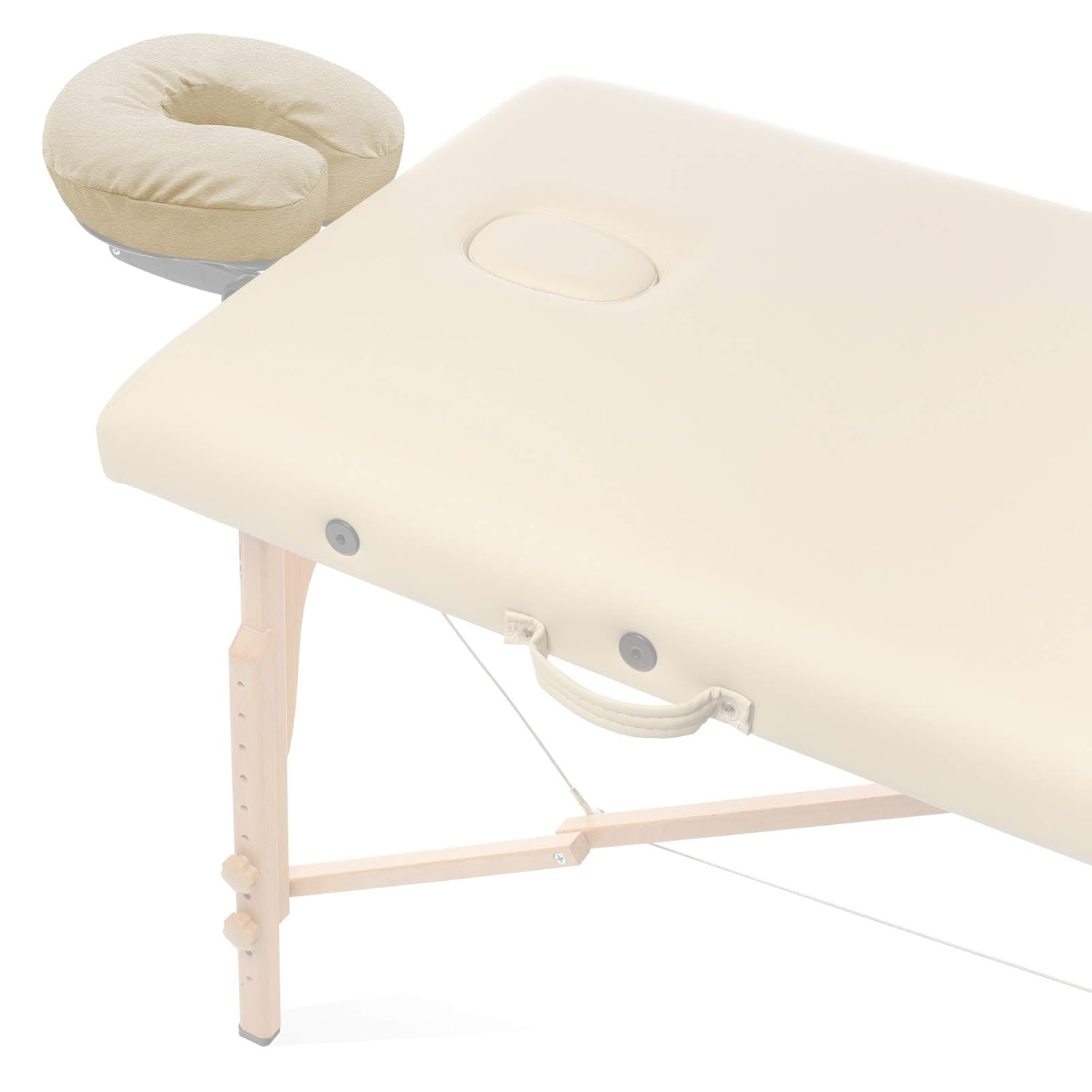 Saloniture 4-Pack Premium 100% Cotton Flannel Face Cradle Covers - Soft Cotton Fitted Massage Table Cradle Cover - Natural : Beauty