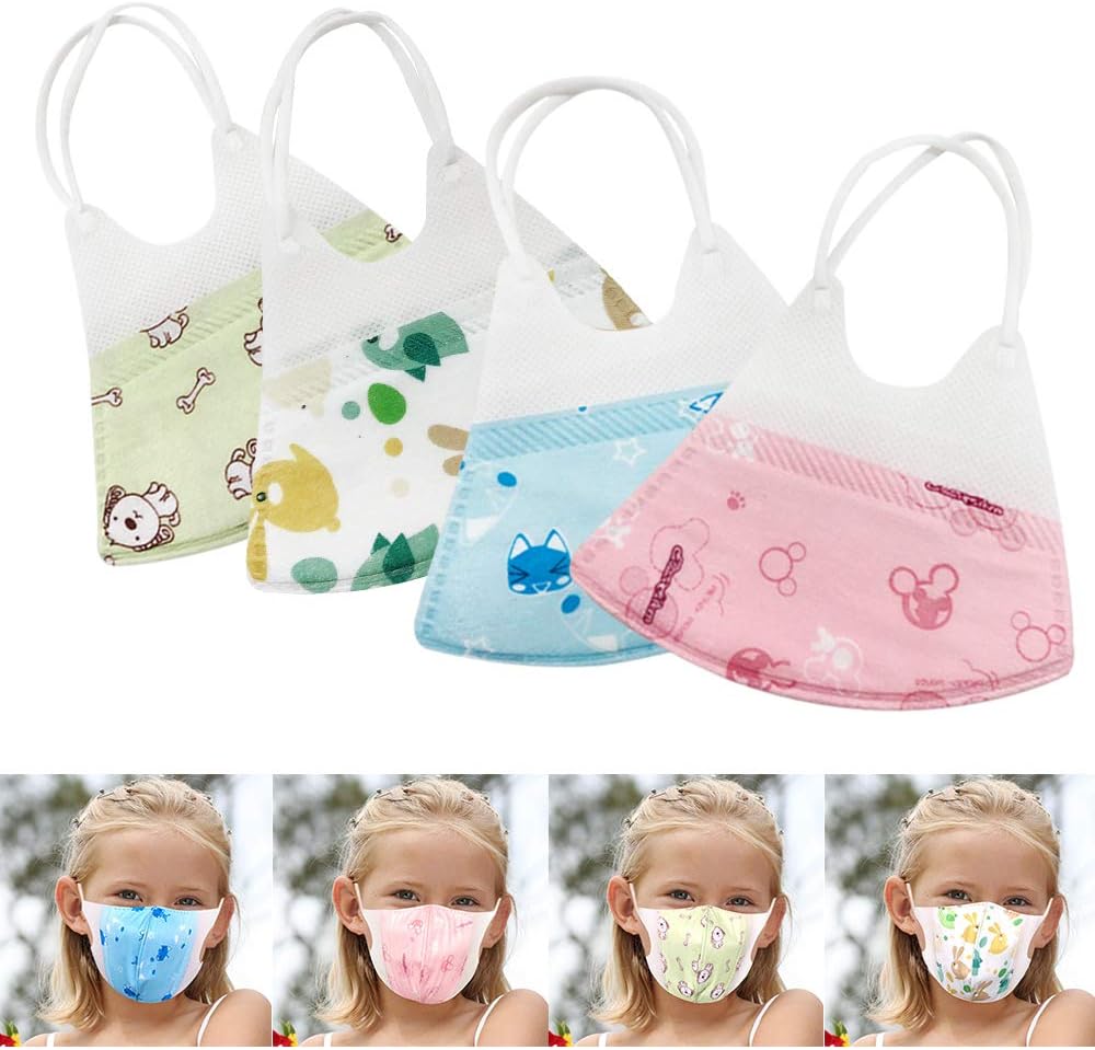 HEFUTE Disposable Quality 95% Filtered Dust Face Mask Multi-Layer Respirator Mask Earloop Mouth Cover for 2-9 Years Children 95% Filtered Mask(5 PCS)