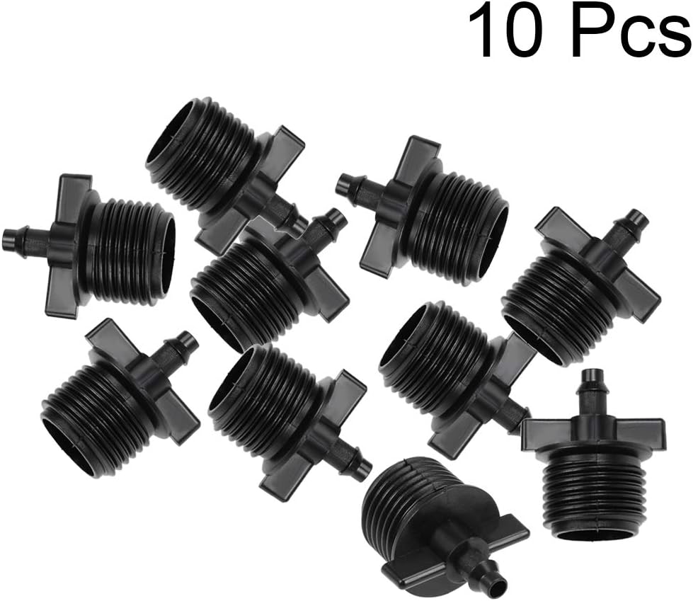 sourcing map Barb Drip Pipe Connector 1/2 BSPF Male Thread 4/7mm Hose Fitting for Garden Agricultural Irrigation System Plastic 10pcs - Image 3