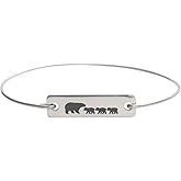 Mama Bear Bracelet with 3 Cubs Mom Birthday Gift Mother Baby Shower Jewelry Bangle Avg Size Woman