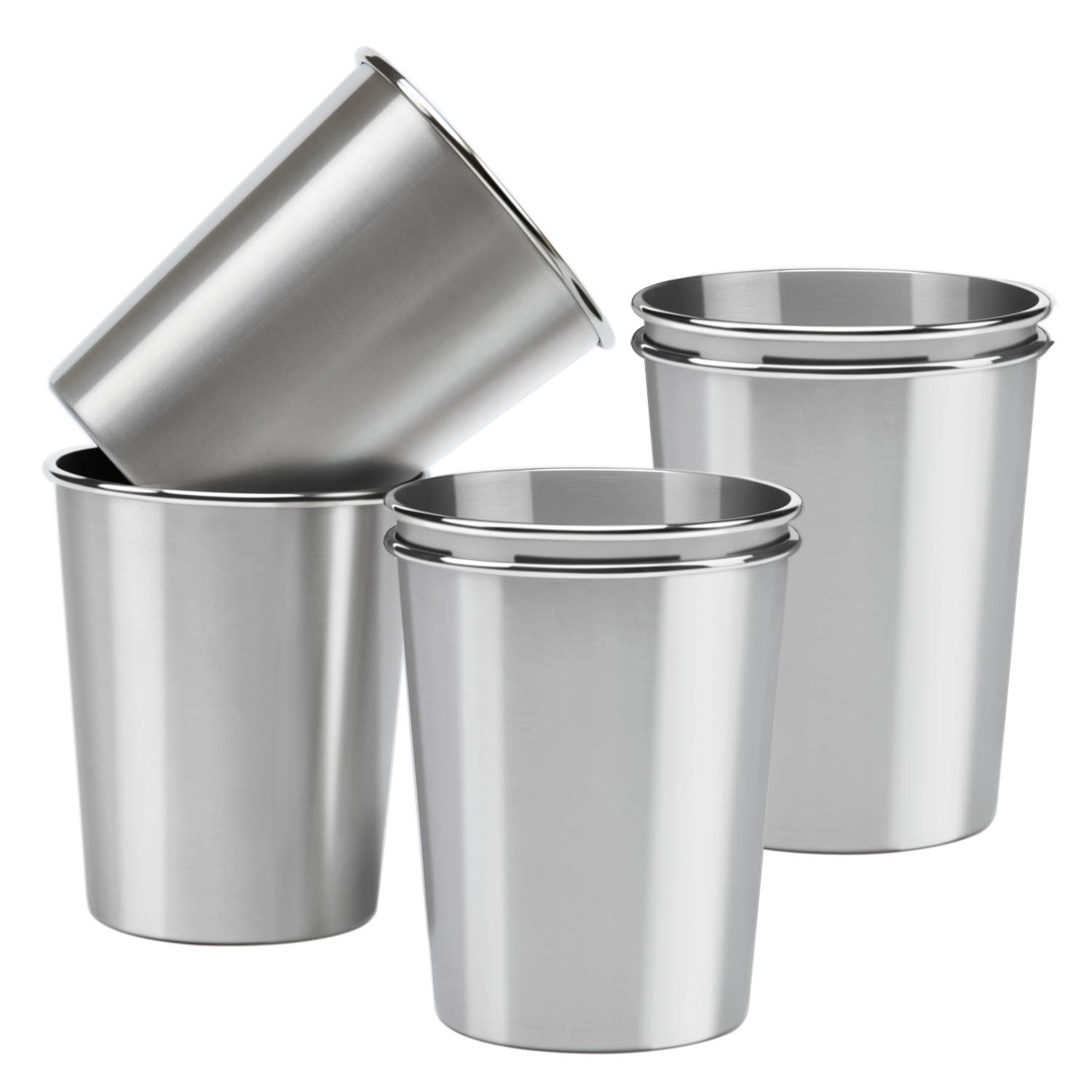 6 Pack 12 Ounce Stainless Steel Pint Cups Metal Shatterproof Drinking