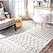 Transitional Vintage Moroccan Trellis Grey Area Rugs, 9 Feet by 12 Feet (9' x 12')