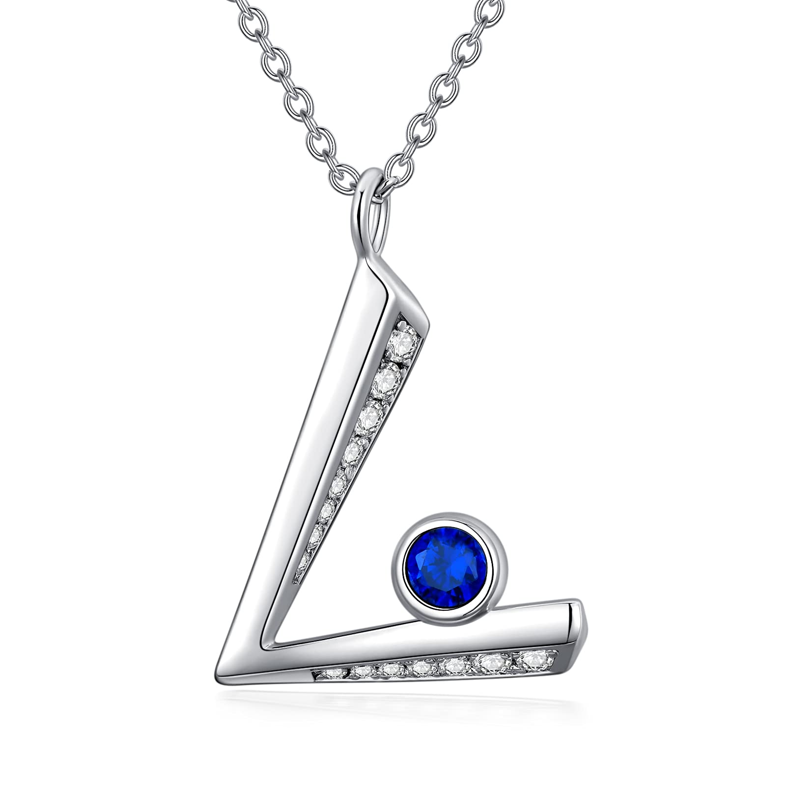 MUUYON Initial Necklace 925 Sterling Silver Cubic Zirconia Alphabet V Letter Necklaces for Women Girls