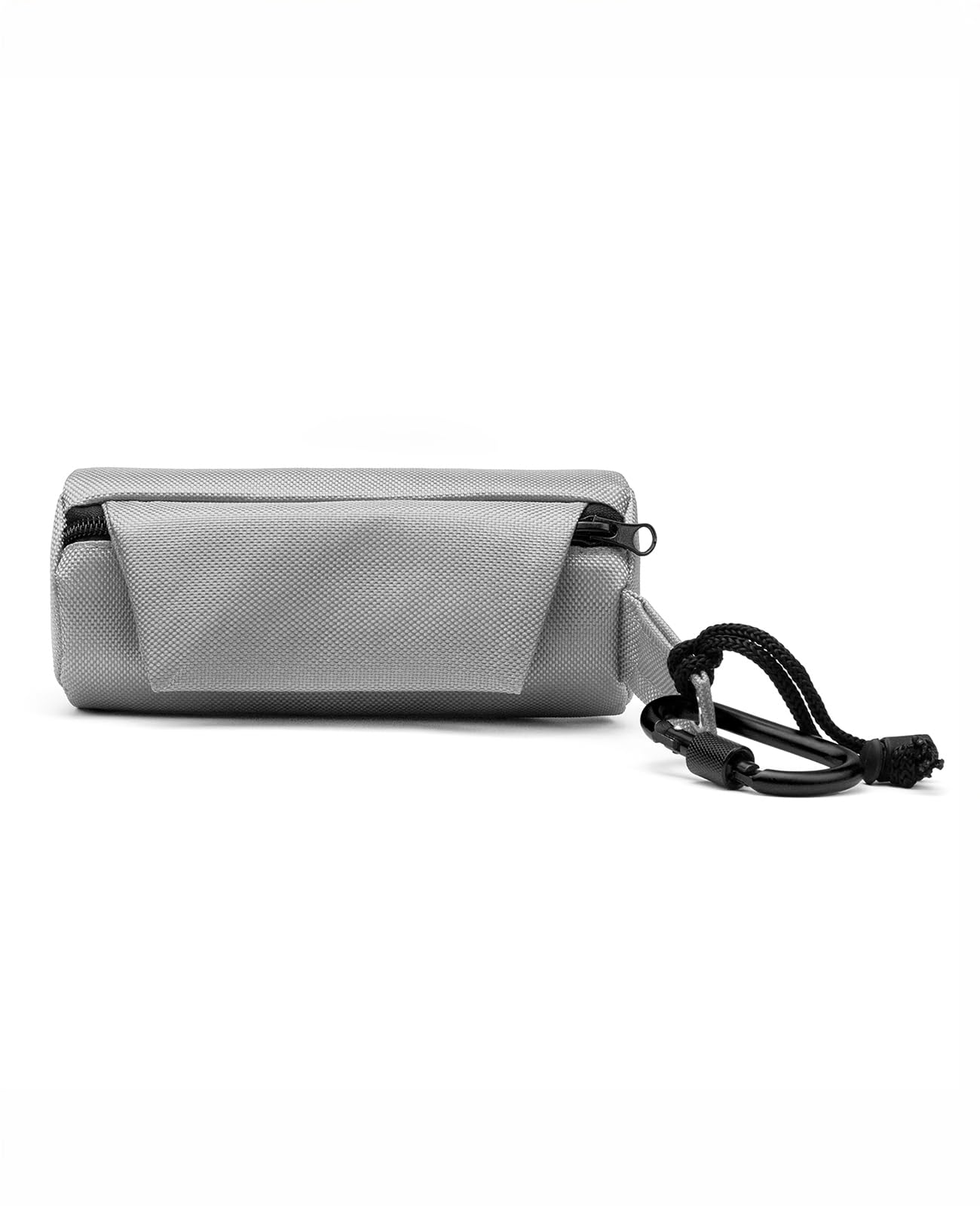 lionto Food Bag for Dogs Durable Textile 18 x 7 x 7 cm Treat Bag with Zip and Fastening Water-Repellent Snack Bag Carabiner Hook & Cord Grey