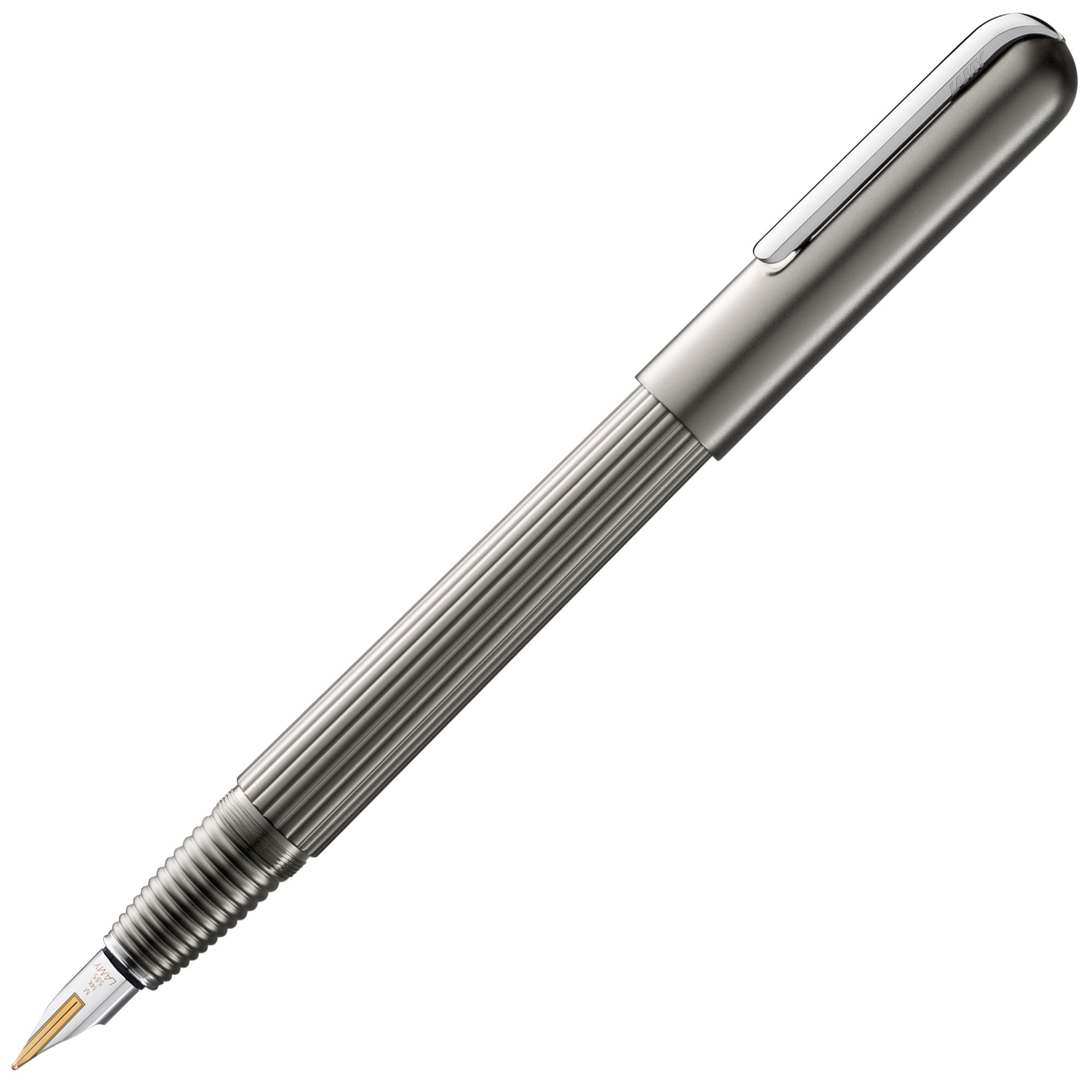 LAMY Imporium 093 Fountain Pen with Body in Titanium Matt PVD Finish, Platinum Polished Clip (Galvanised) and 14 Carat Bicolour Gold Nib - Nib Size OB