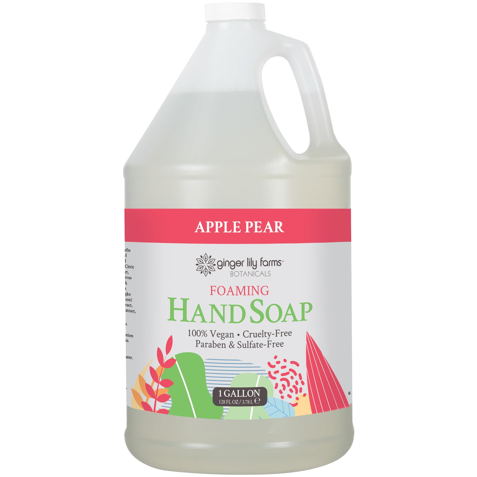 Photo 1 of Ginger Lily Farms Botanicals All-Purpose Foaming Hand Soap Refill, 100% Vegan & Cruelty-Free, Apple Pear Scent, 1 Gallon (128 Fl.Oz)