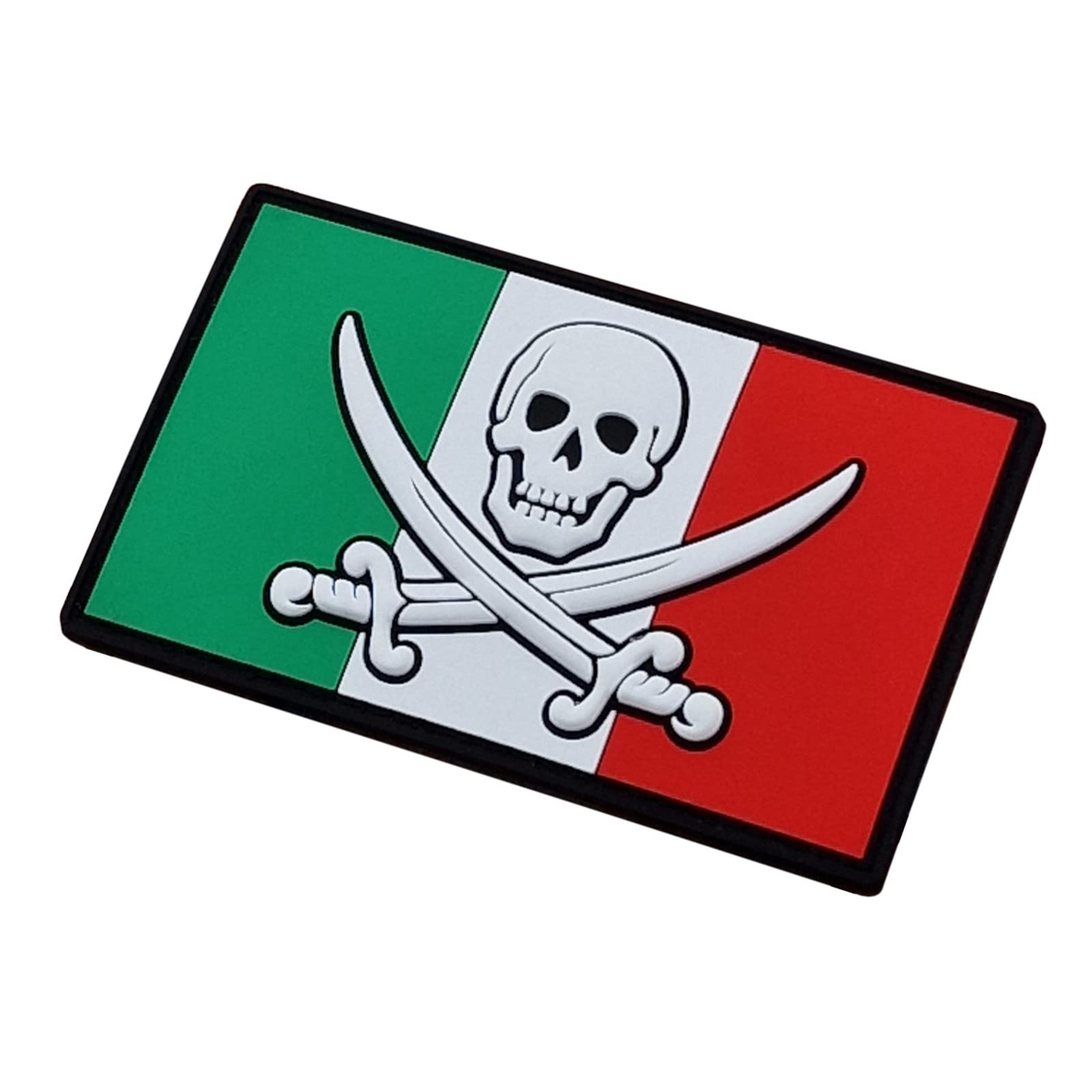 Jolly Roger Italia Flag Bandiera Pirate Italy PVC Rubber Patch