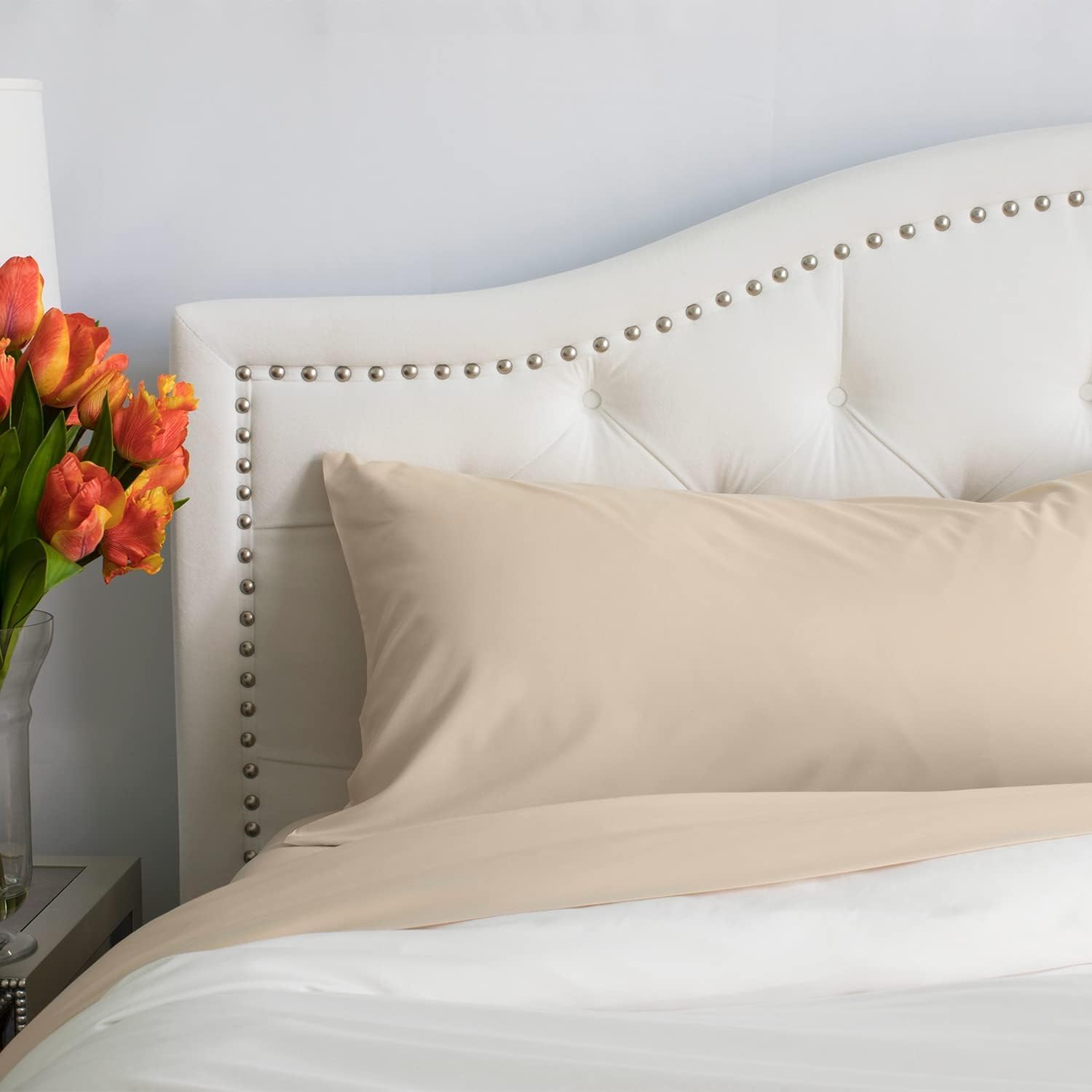 PeachSkinSheets Cooling Bed Sheets for Hot Sleepers - Ultra-Soft Breathable Luxury Microfiber Sheet Set, Moisture-Wicking, Deep Pocket, Oeko-TEX® (XL Full Size, Almond Ivory)