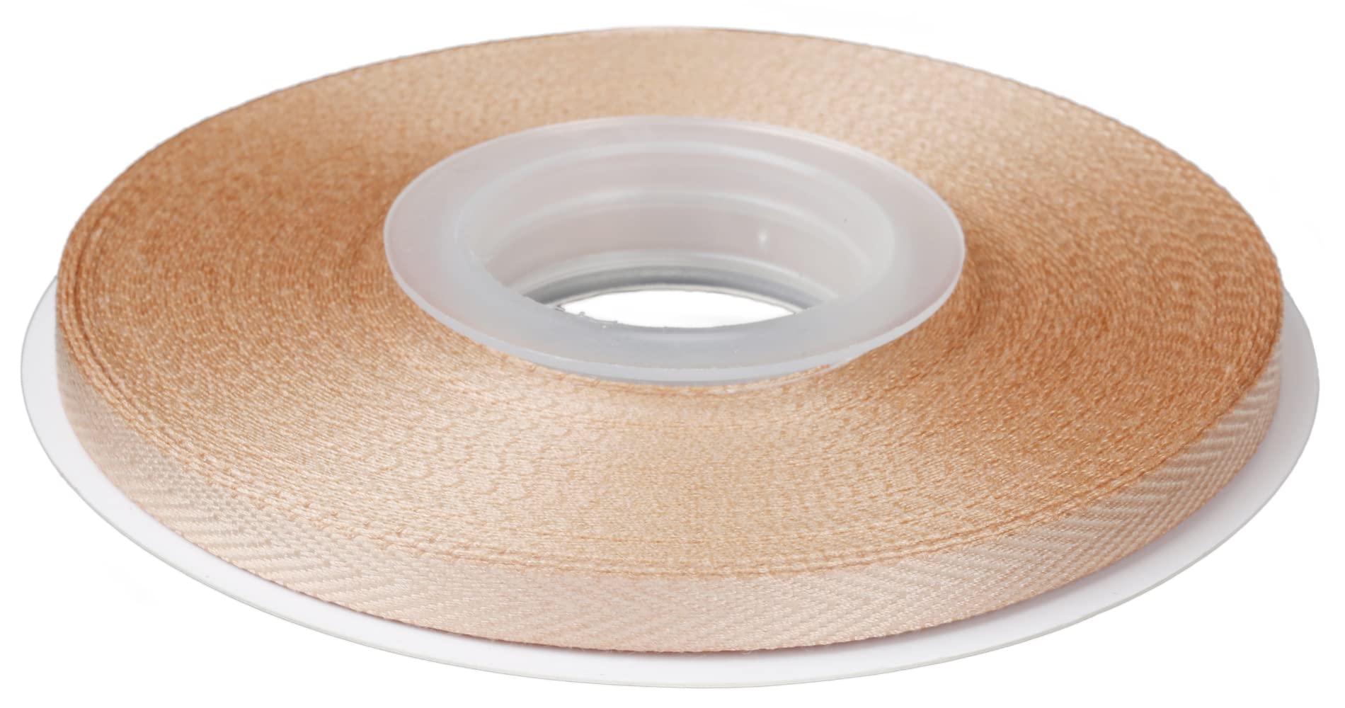 Joycrosso Herringbone Tape Twill Ribbon Soft Handle, Great for Gift Wrapping Craft Sewing, 6mm x 22 Meters - Tan — image 1