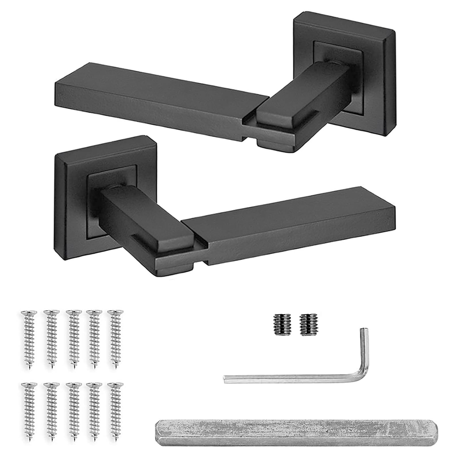 Decoranddecor Black Door Handles Internal – Aluminium Matt Black Door Handle Sets for Interior Doors | Internal Door Handles for Bedrooms & Bathroom | Nexus Range — image 1