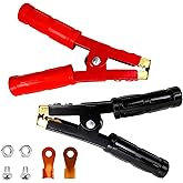 2 to 6 AWG Battery Jumper Clamps, Heavy-Duty Automotive Battery Clamps Made of Pure Copper, 1000A Jumper Cable Crocodile Clips, Suitable for Cars, Motor Vehicles, and Boats