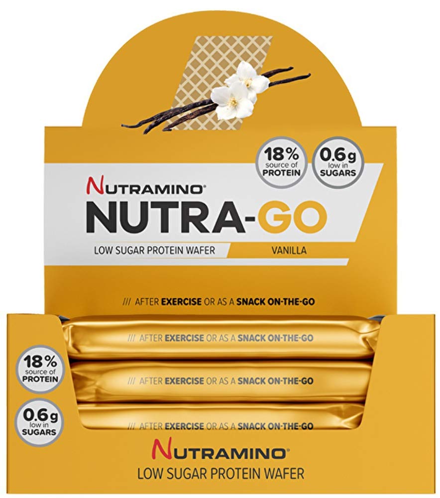 Nutramino Nutra-Go Low Sugar Protein Wafer, Vanilla, 12 x 39 g