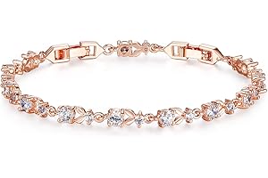 WOSTU 14K Gold Plated 3mm Cubic Zirconia Classic Adjustable Tennis Bracelet |Gold Bracelets for Women |Bride Bracelet for Wedding|Size 6.5-8 Inch