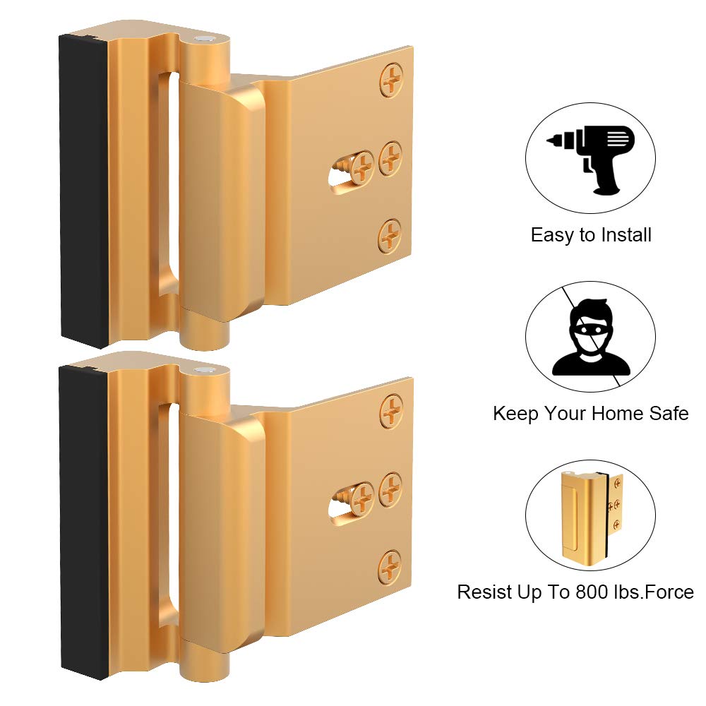 Home Security Door Lock, Childproof Door Reinforcement Lock with 3
