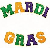 9 Pcs Carnival Iron On Patches Set, Purple Gold Green Glitter Letter Patch, Carnival Patches Iron On Transfers Fit for Clothing Hats DIY Craft, Carnival Party Accessories