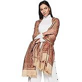 Weavers Villa Women's Pashmina Wool Blend Indian Handicraft Woven Shawls, Scarf, Wraps [Large Size: 40" X 80"]