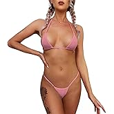 Dadress G String Mini Bikini Sets Sexy Swimsuit Micro Bra Bikinis Lingerie for Women