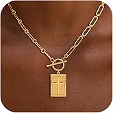 Eaciy Cross Necklace for Women Trendy, 18K Gold Plated Cross Pendant Charm Necklace Dainty Paperclip Chain Religious Jewelry Gifts for Christian Faith, Baptism, First Communion