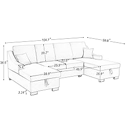 ERYE U-Shaped Sleeper Sectional Pull Bed and