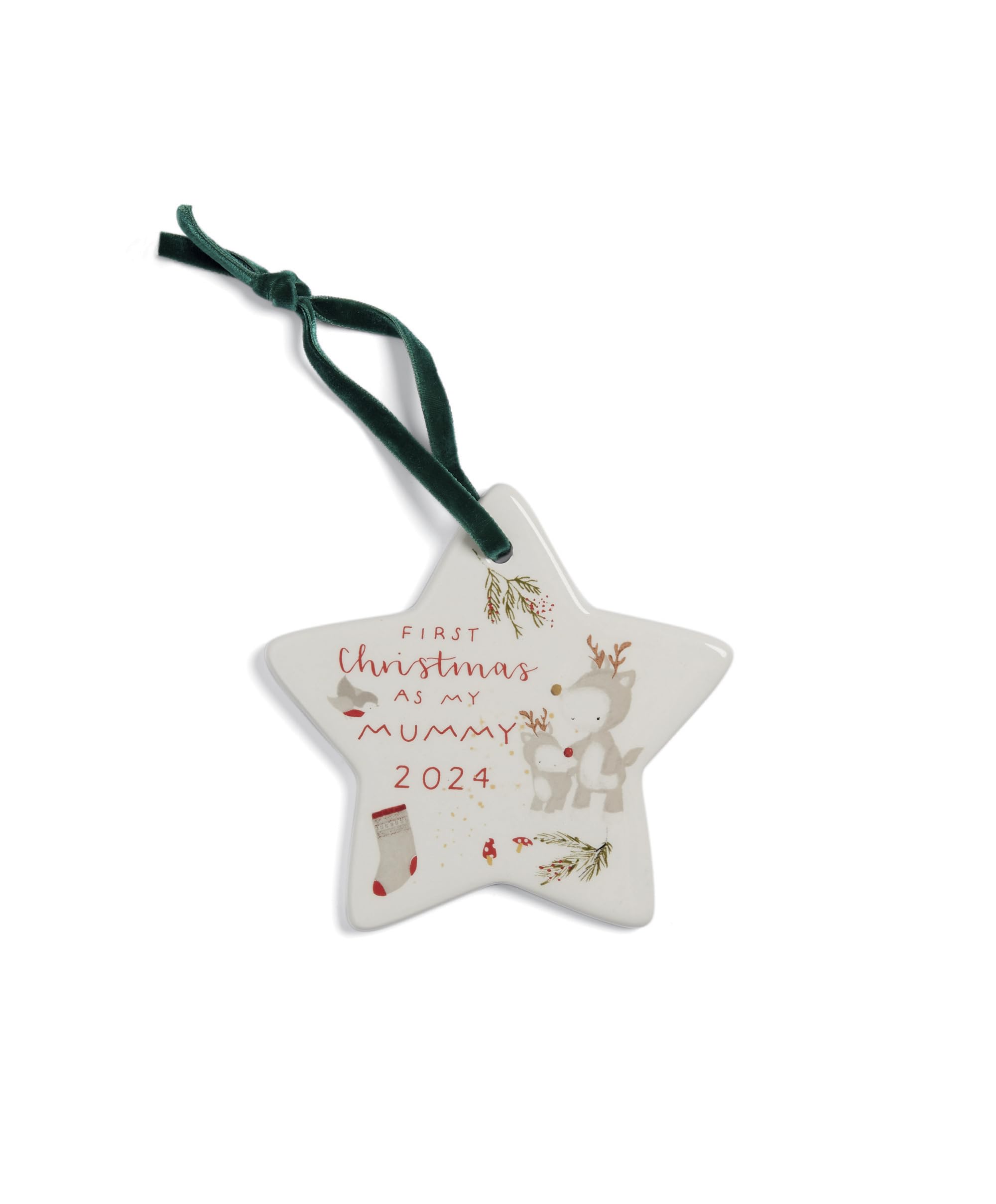 Mamas & Papas My First Christmas 2024 Hanging Ceramic Decoration, Mummy